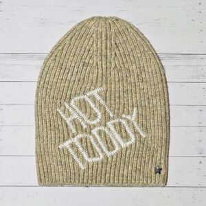 Jocelyn Hat Beanie Camel Hot Toddy Wool Blend Rib Knit Embroidered Fall Winter